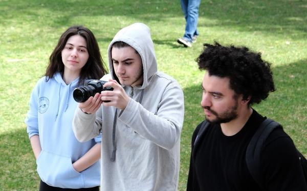 Film students on quad